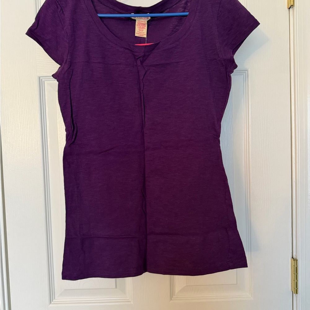 one clothing Purple Scoop Neck Short Sleeve Tee